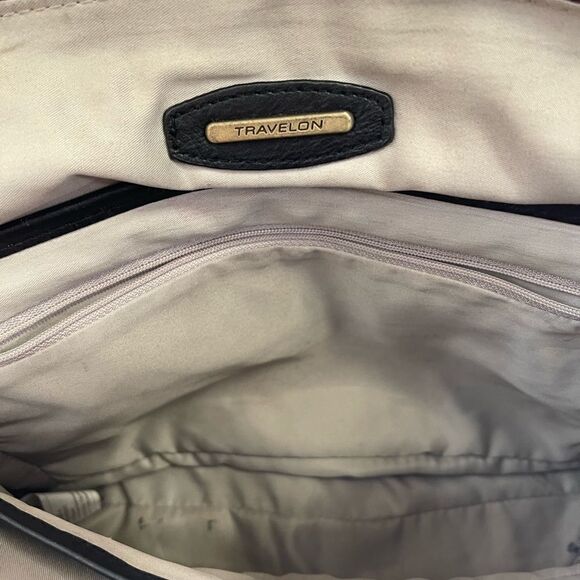 Travelon Anti-Theft Tailored Burgundy Nylon Satchel removable shoulder strap - Picture 11 of 13